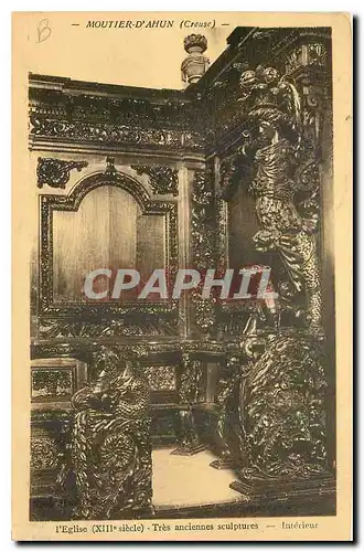 Cartes postales Moutier d'Ahun Creuse l'Eglise Tres anciennes sculptures Interieur