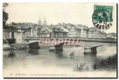 Ansichtskarte AK Bayonne Le Pont du Genie et le Quai des Basques