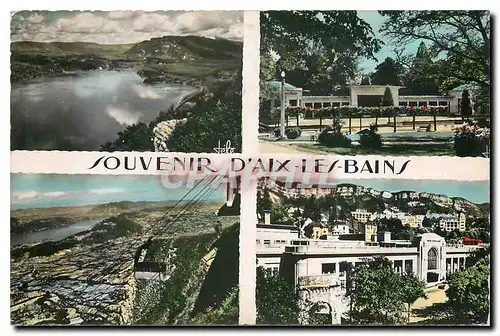 Cartes postales Souvenir d'Aix les Bains Etablissement Thermal Le parc Teleferique Bout du Lac
