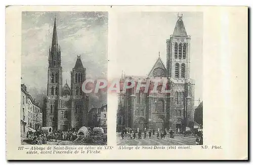 Ansichtskarte AK Abbaye de Saint Denis au debut du XIX siecle Abbaye de Saint Denis etat actuel