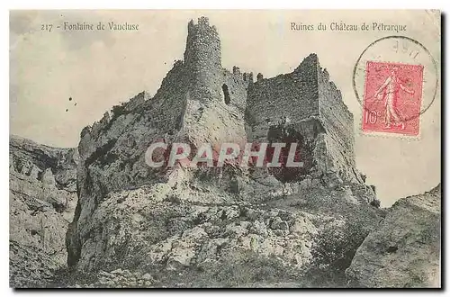 Cartes postales Fontaine de Vaucluse Ruines du Chateau de Petrarque