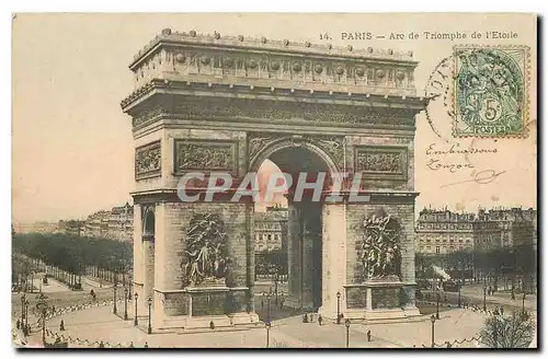 Cartes postales Paris Arc de Triomphe de l'Etoile