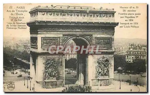 Cartes postales Paris Arc de Triomphe de l'Etoile