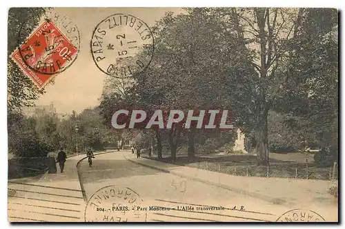 Cartes postales Paris Parc Monceau L'Allee transversale