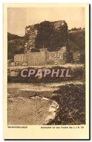 Cartes postales Hartmannsweilerkopf Gedenkpiatte auf dem Friedhof des L I R