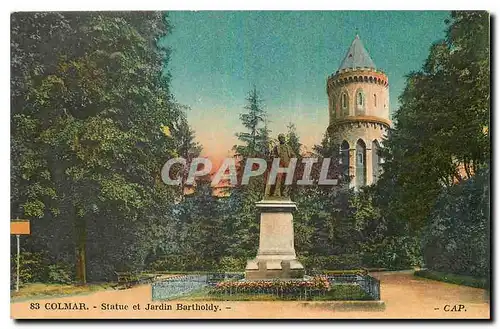 Cartes postales Colmar Statue et Jardin Bartholdy