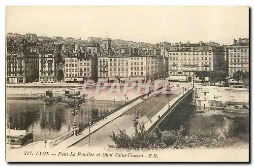 Ansichtskarte AK Lyon Pont la Feuillee et Quai Saint Vincent