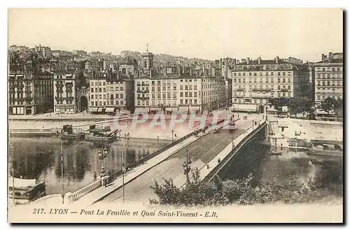 Cartes postales Lyon Pont la Feuillee et Quai Saint Vincent