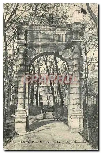 Cartes postales Paris Parc Monceau Le Portail Romain