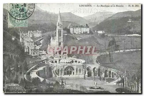 Ansichtskarte AK Lourdes La Basilique et le Rosaire