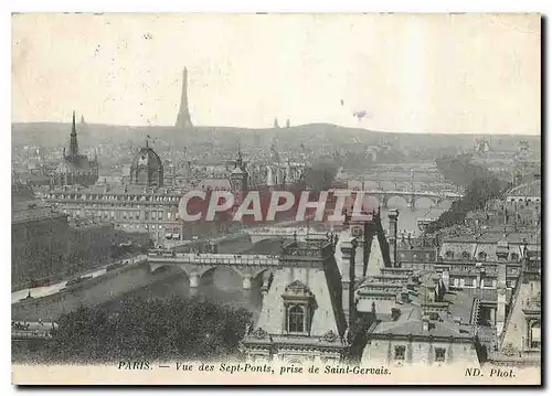 Cartes postales Paris Vue des Sept Ponts prise de Saint Gervais