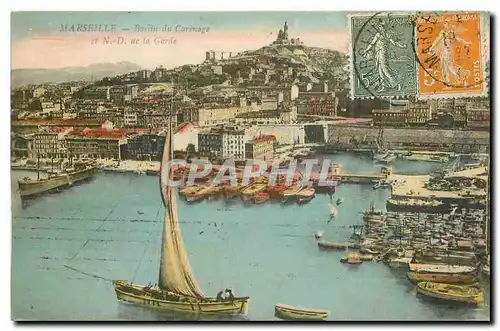 Cartes postales Marseille Bassin du Carinage et N D de la Garde