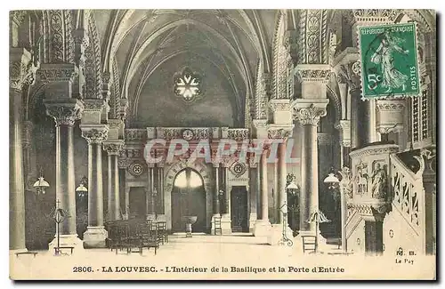 Ansichtskarte AK La Louvesc L'Interieur de la Basilique et la Porte d'Entree