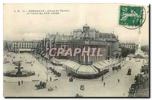 Cartes postales Bordeaux Allees de Tourny et Cours du XXX Juillet Gobineau