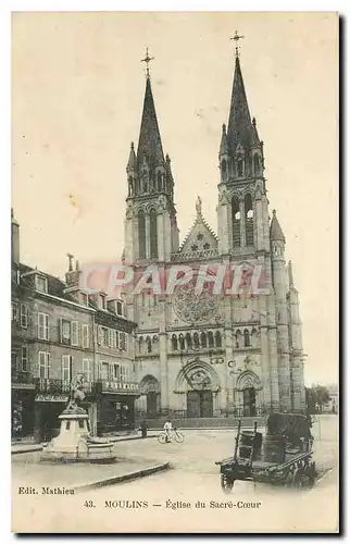 Cartes postales Moulins Eglise du Sacre Coeur Pharmacie