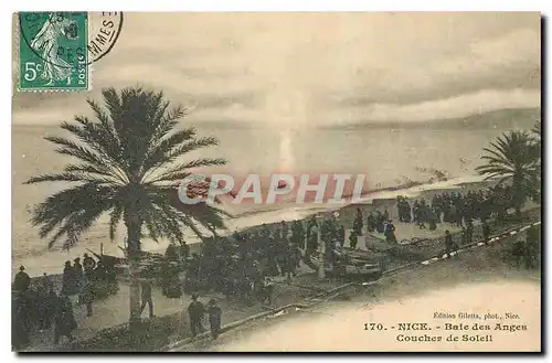 Cartes postales Nice Baie des Anges Coucher de Soleil