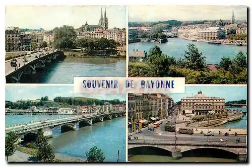 Cartes postales Bayonne L'Adour et la Cathedrale Vue generale Pont sur L'Adour L'Hotel de Ville