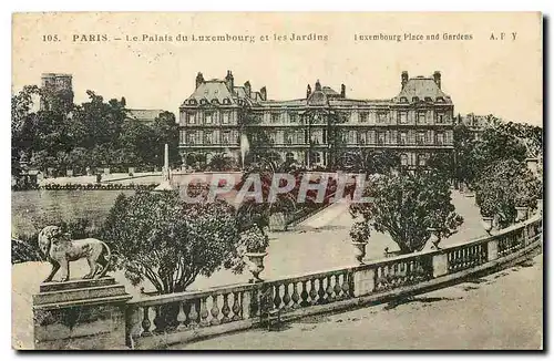 Cartes postales Paris Le Palais du Luxembourg et les Jardins