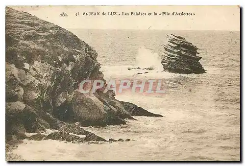 Cartes postales St Jean de Luz Les Falaises et la Pile d'Assiettes