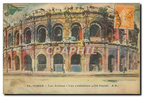 Cartes postales Nimes Les Arenes Vue exterieure cote Ouest