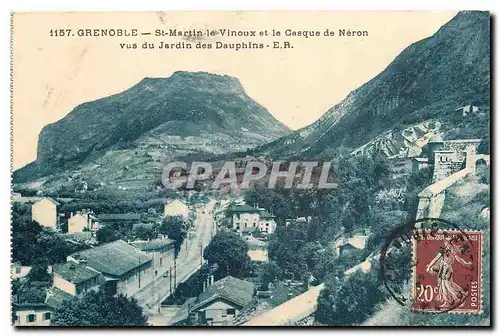 Cartes postales Grenoble St Martin le Vinoux et le Casque de Neron vus du Jardin des Dauphins