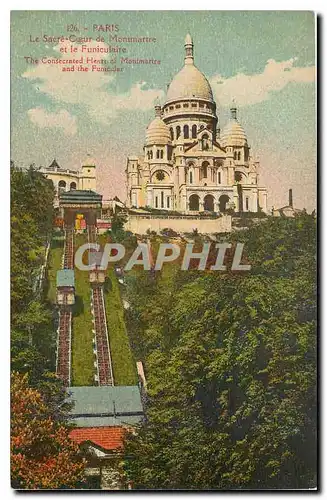 Ansichtskarte AK Paris Le Sacre Coeur de Montmartre et le Funiculaire