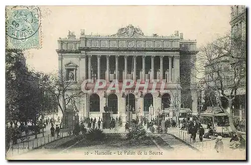 Ansichtskarte AK Marseille Le palais de la Bourse Tramway