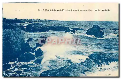 Cartes postales Le Croisic Loire Inf La Grande Cote vers Batz maree montante