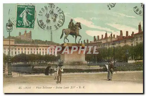 Ansichtskarte AK Lyon Place Bellecour Statue Louis XIV