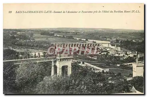 Cartes postales Saint Germain en Laye Sommet de l'Ascenseur et Panorama pris de l'Hotel du Pavillon Henri IV