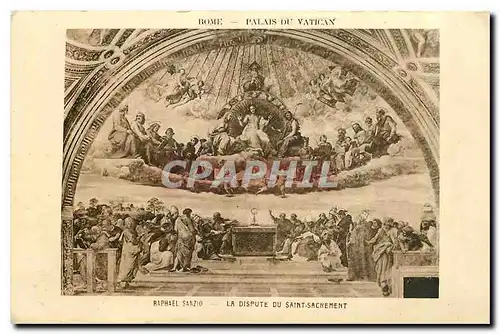 Cartes postales Rome Palais du Vatican Raphael Sanzio La Dispute du Saint Sacrement