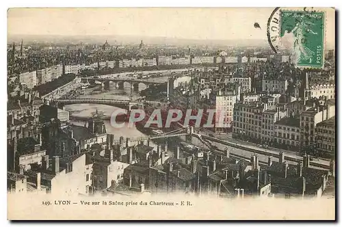 Cartes postales Lyon Vue sur la saone prise des Chartreux