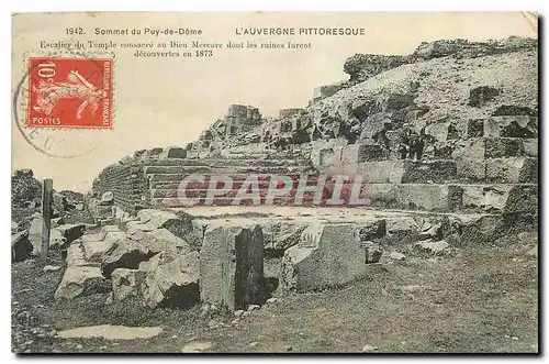 Ansichtskarte AK Sommet du Puy de Dome L'Auvergne Pittoresque Escalier du Temple consacre au Dien Mercure dont le