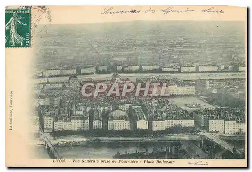 Ansichtskarte AK Lyon Vue generale prise de Fourviere Place Bellecour