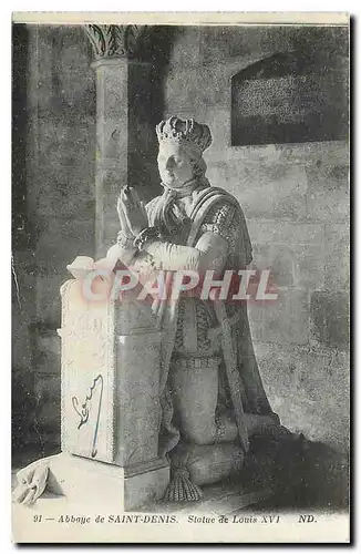 Cartes postales Abbaye de Saint Denis Statue de Louis XVI