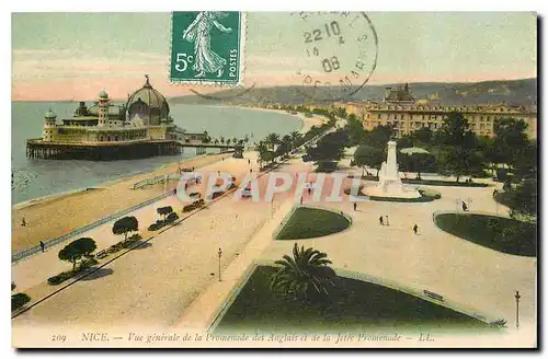 Cartes postales Nice Vue generale de la Promenade des Anglais et la Jetee Promenade