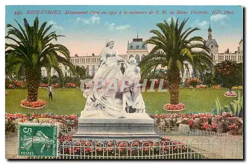 Cartes postales Nice Cimiez Monument eleve en 1912 a la memoire de S M la Reine Victoria