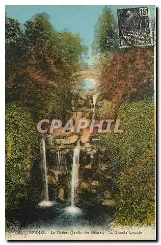 Ansichtskarte AK Rennes Le Thabor Jardin des Plantes La Grande Cascade