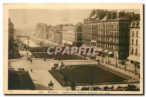 Cartes postales Rennes Jardins sur la Vilaine et perspective des quais