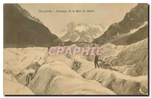 Cartes postales Chamonix Passage de la Mer de Glace