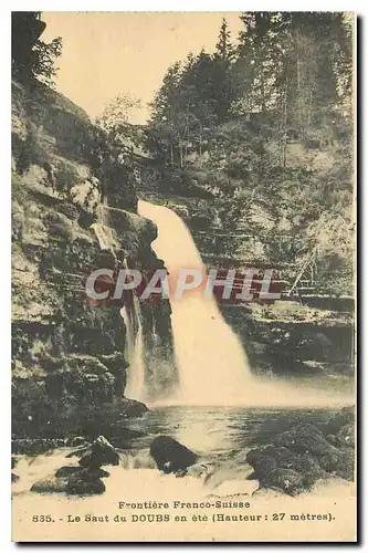 Cartes postales Frontiere Franco-Suisse Le saut du Doubs en ete