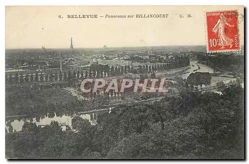 Cartes postales Bellevue Panorama sur Billancourt Tour Eiffel