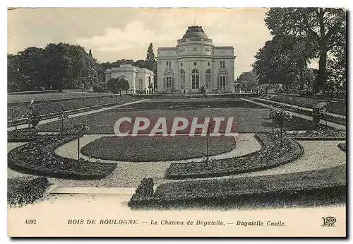 Cartes postales Bois de Boulogne Chateau de Bagatelle
