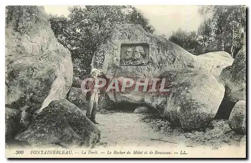 Cartes postales Fontainebleau La Foret Le Rocher de Milet et de Rousseau