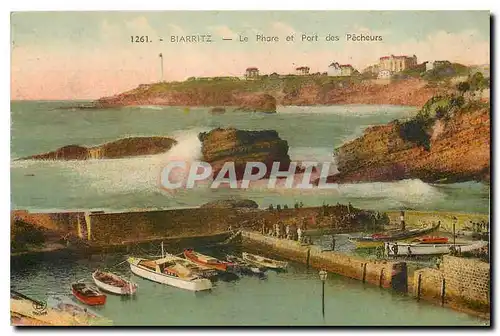 Ansichtskarte AK Biarritz Le Phare et Port des Pecheurs