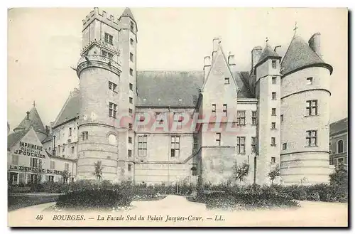 Cartes postales Bourges La Facade sud du Palais Jacques Coeur