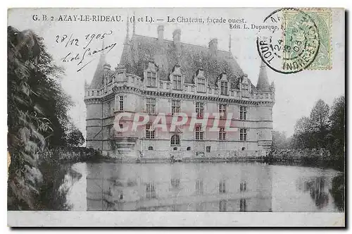 Cartes postales Azay le Rideau I et L Le Chateau facade ouest