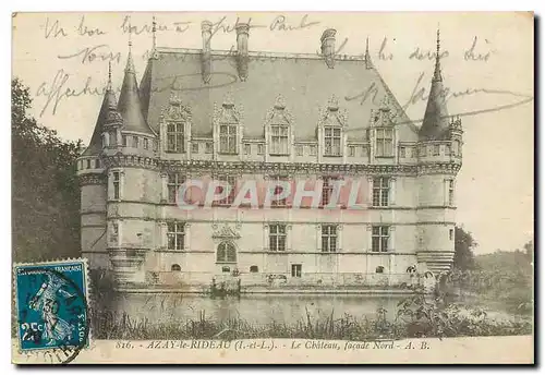 Cartes postales Azay le Rideau I et L Le Chateau facade Nord