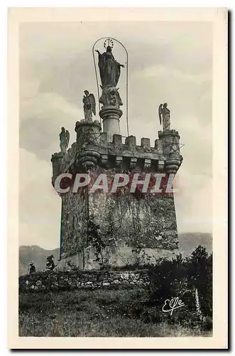 Ansichtskarte AK Pyrenees Ocean Ax les Thermes Monument de la Vierge dit N D d'Ax situe au dessus de la Ville