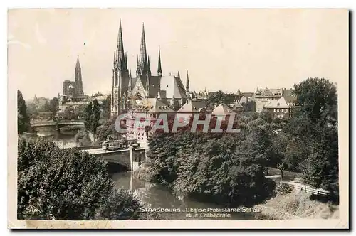 Cartes postales Strasbourg L'Eglise Protestante St Paul et la Cathedrale